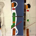 oskar (Arbeitsentwicklung) 185 x 40 cm  Leinwand/Acryl